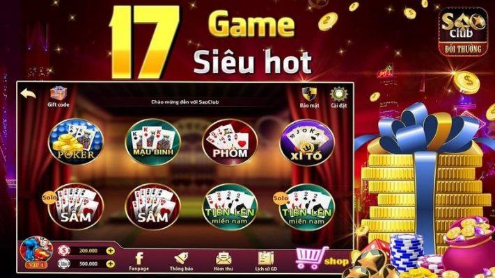 Kho game phong phú tại Sao Club